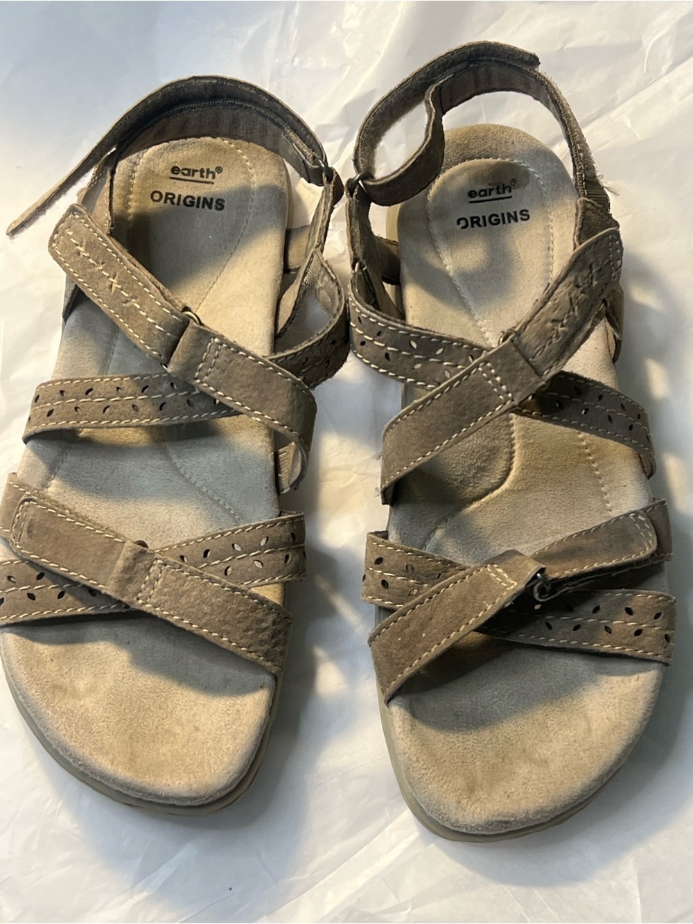 Earth Origins Taupe Strappy Lightweight Women's Sandals